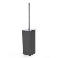 Ершик для туалета напольный 3SC Mood Black Solid Surface черный матовый/хром MN17ASL