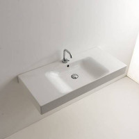 Раковина Kerasan Cento 100х45 см 1 отв. белый 355001