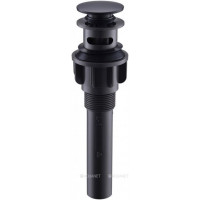 Донный клапан для раковины BelBagno с переливом черный матовый BB-PCU-03-NERO