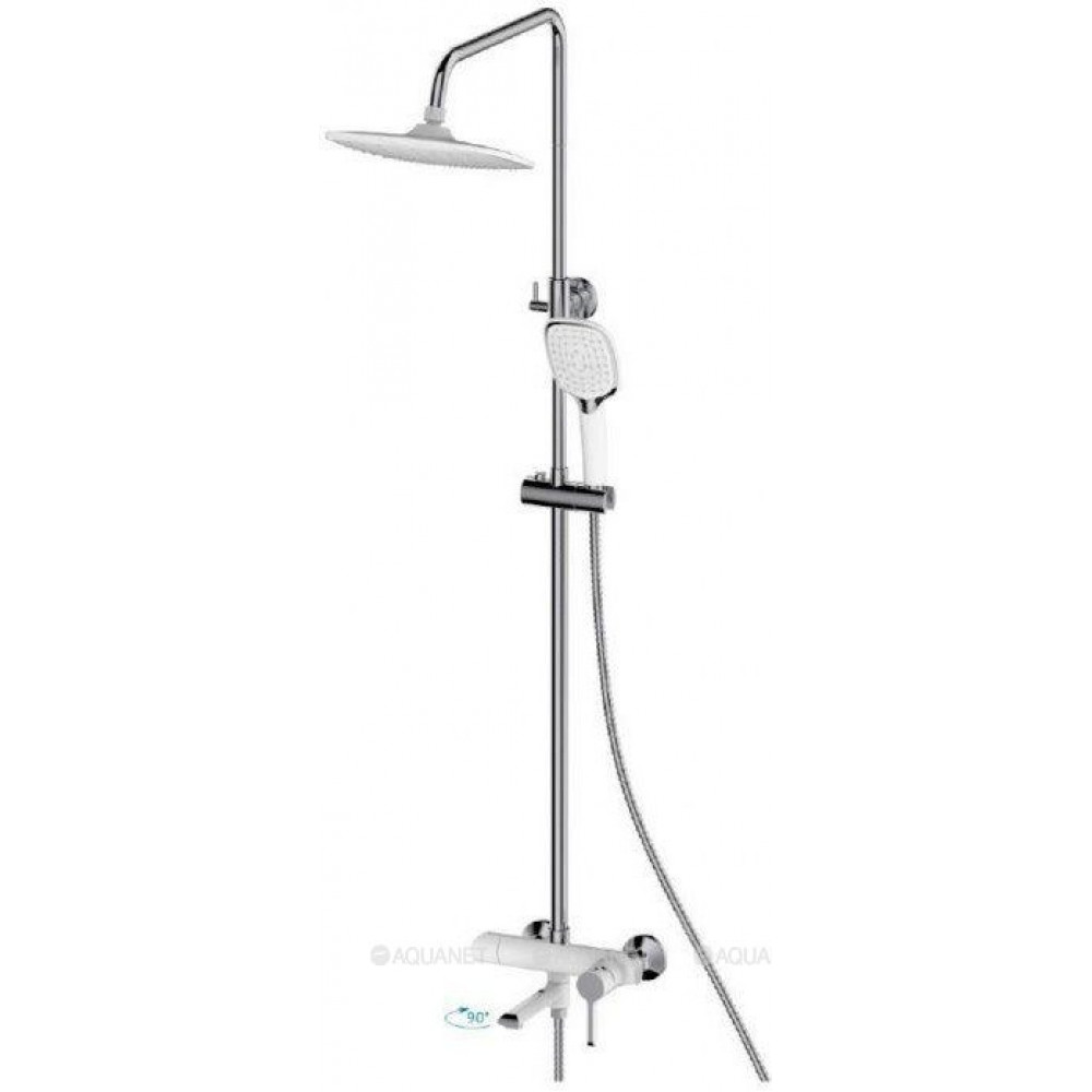 Душевая система Haiba HB24805-8 с изливом и тропическим душем хром/белый HB24805-8
