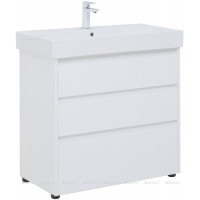 Тумба под раковину Aquanet Nova Lite 85 3 ящика белый глянец Slim Synergy 00302475