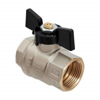 Кран шаровой Hoobs ORION 3/4 ВР/ВР ручка-бабочка черный 15133H