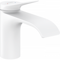 Смеситель для раковины hansgrohe Vivenis 80 мм без сливного гарнитура белый матовый 75012700
