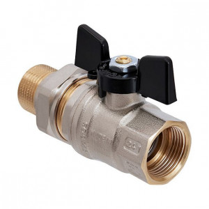 Кран шаровой Hoobs ORION с американкой 1/2 НР/ВР ручка-бабочка черный 15152H Кран шаровой Hoobs ORION с американкой 1/2 НР/ВР ручка-бабочка черный 15152H