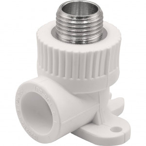 Угольник комбинированный PP-R THERMOLIGHT с креплением 20x1/2 НР белый 1620681 Угольник комбинированный PP-R THERMOLIGHT с креплением 20x1/2 НР белый 1620681