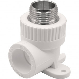 Угольник комбинированный PP-R THERMOLIGHT с креплением 25x3/4 НР белый 1620683 Угольник комбинированный PP-R THERMOLIGHT с креплением 25x3/4 НР белый 1620683