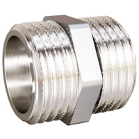 Ниппель прямой LD Pride DN20 3/4 дюйма НР-НР латунь никелированная LD.P.N.20.N