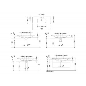 Раковина для мебели Duravit DURASTYLE 1200x480 мм с 1 отверстием 2320120000