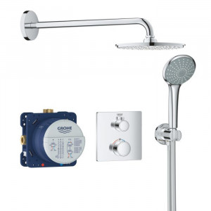 Душевой набор GROHE Grohtherm со встраиваемым термостатом и верхним душем 34734000 Душевой набор GROHE Grohtherm со встраиваемым термостатом и верхним душем 34734000