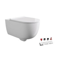 Унитаз подвесной Alice Unica 55х35 см безободковый с сиденьем микролифт 32240101SET