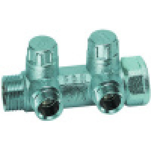 Коллектор запорный FAR MULTIFAR 3/4 ВР-НР 2 отвода 1/2 НР под плоское уплотнение FK 3860 3412TP Коллектор запорный FAR MULTIFAR 3/4 ВР-НР 2 отвода 1/2 НР под плоское уплотнение FK 3860 3412TP