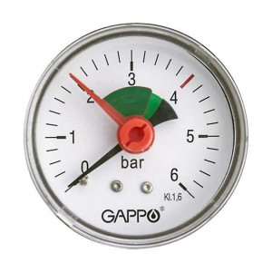 Манометр аксиальный Gappo Ø50 мм 1/4 10 бар G1471 Манометр аксиальный Gappo Ø50 мм 1/4 10 бар G1471
