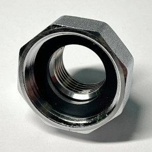 Переходник резьбовой General Fittings ВР-ВР 1x1/2 хромированный с плоской прокладкой dui635C4201 Переходник резьбовой General Fittings ВР-ВР 1x1/2 хромированный с плоской прокладкой dui635C4201