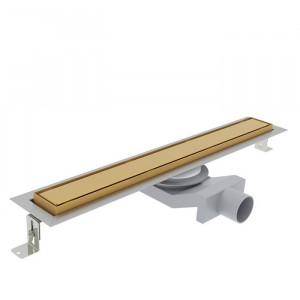 Трап душевой Plumberia Selection PS IN-TILE 6x60 см золото брашированное PST60OB