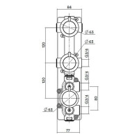 Встраиваемая часть настенного термостатического смесителя Quadro Design IN049