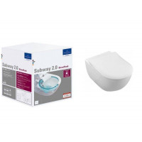 Унитаз подвесной Villeroy & Boch Subway 2.0 370x560 мм DirectFlush CeramicPlus альпийский белый 5614R2R1