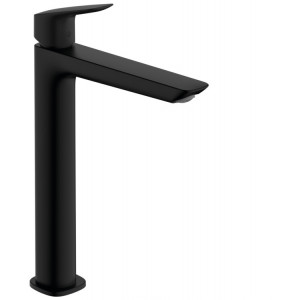 Смеситель для раковины hansgrohe Logis Fine 240 однорычажный со сливным гарнитуром матовый черный 71257670