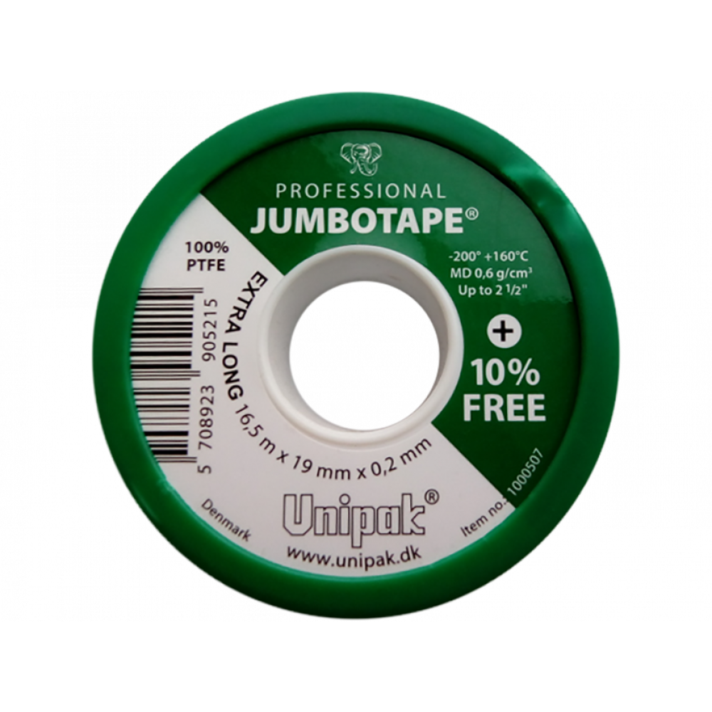 Лента фум UNIPAK JUMBOTAPE 19 мм x 0.2 мм 16.5 м 1000507