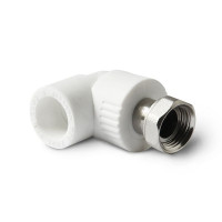 Угольник с накидной гайкой Pro Aqua 25x3/4 PP-R белый PA29214