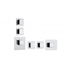 Внешняя часть термостата Bossini Outlets Z032203.094 HighFlow квадратная ручка Шлифованный никель Внешняя часть термостата Bossini Outlets Z032203.094 HighFlow квадратная ручка Шлифованный никель
