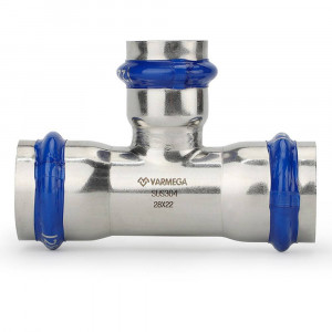 Тройник Varmega Inox Press раструбный переходной 22x18x22 мм 1659649 Тройник Varmega Inox Press раструбный переходной 22x18x22 мм 1659649