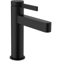 Смеситель для раковины hansgrohe Finoris 110 однорычажный с клапаном Push-Open матовый черный 76023670