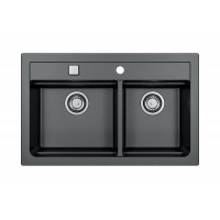 Мойка кухонная Alveus Atrox 50 Granital Carbon G91 с сифоном 1132002