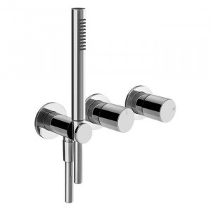 Смеситель Gessi Habito Unito настенный встраиваемый 2 положения с ручным душем хром 70038#031 Смеситель Gessi Habito Unito настенный встраиваемый 2 положения с ручным душем хром 70038#031