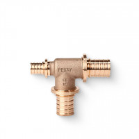 Тройник аксиальный REHAU RAUTITAN RX+ 25 x 25 x 20 мм бронза 14570733001