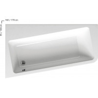 Ванна акриловая асимметричная RAVAK 10° 170x100 см L белая C811000000