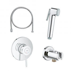 Готовый комплект для гигиенического душа GROHE BauClassic со встраиваемым смесителем хром 129186 Готовый комплект для гигиенического душа GROHE BauClassic со встраиваемым смесителем хром 129186