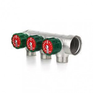 Коллектор модульный ELSEN 1 2 контура 3/4 EK вентили 90° TIN латунь EMW02.02T