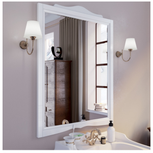 Зеркало подвесное Tiffany World Veronica Nuovo 83х110 см в деревянной раме белый VER1183-B Зеркало подвесное Tiffany World Veronica Nuovo 83х110 см в деревянной раме белый VER1183-B