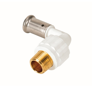 Угольник 90° пресс PVDF HENCO 16x1/2 НР белый 5PKW-1604 Угольник 90° пресс PVDF HENCO 16x1/2 НР белый 5PKW-1604