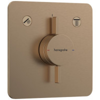 Смеситель для 2 потребителей hansgrohe DuoTurn Q внешняя часть шлифованная бронза 75414140