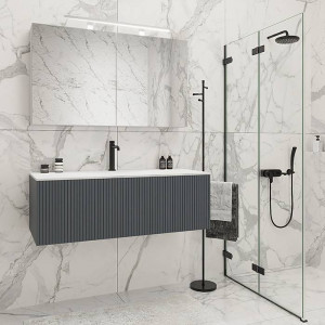 Комплект мебели для ванной Tiffany World Shape 122x52 см подвесной серый матовый SHAP120-G/548001 RAL 7016 Комплект мебели для ванной Tiffany World Shape 122x52 см подвесной серый матовый SHAP120-G/548001 RAL 7016