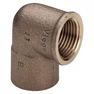 Угольник 90° Viega Sanpress переходный бронза 1/2 x 22 мм 106102