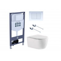 Комплект инсталляции 4 в 1 Aquatek Европа New-INS23-009 (рама INS-0000023 + кнопка KDI-0000009 + унитаз AQ1106L-00) New-INS23-009