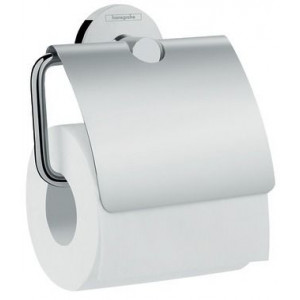 Держатель туалетной бумаги Hansgrohe Logis Universal с крышкой хром 41723000 Держатель туалетной бумаги Hansgrohe Logis Universal с крышкой хром 41723000