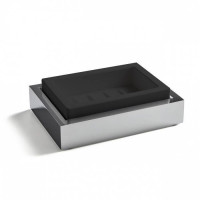 Мыльница подвесная 3SC SK 3.0 композит Solid Surface черный хром SK01SL.NO