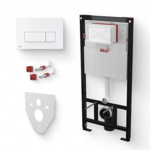 Система инсталляции AlcaPlast Sadromodul AM101/1120 с кнопкой M570 белая, с шумоизоляцией AM101/1120/M570 Система инсталляции AlcaPlast Sadromodul AM101/1120 с кнопкой M570 белая, с шумоизоляцией AM101/1120/M570