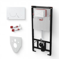 Система инсталляции AlcaPlast Sadromodul AM101/1120 с кнопкой M670 белая, с шумоизоляцией AM101/1120/M670