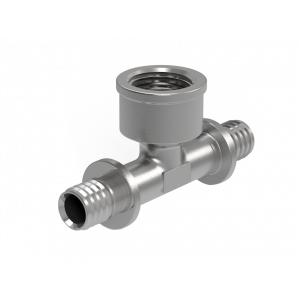 Тройник аксиальный с внутренней резьбой Royal Thermo AXIOpress 20x1/2x20 RTE 07.021 Тройник аксиальный с внутренней резьбой Royal Thermo AXIOpress 20x1/2x20 RTE 07.021