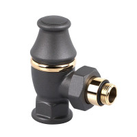 Клапан запорный радиаторный угловой SR Rubinetterie Liberty 1/2x3/4 серый 0323-2000V00P