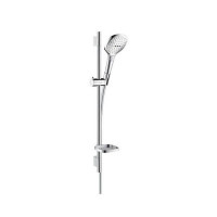 Душевой гарнитур Hansgrohe Raindance Select E 120 3jet со штангой 650 мм и шлангом 1600 мм хром/белый 26620400