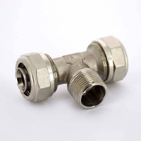 Тройник обжимной Uni-Fitt никелированный 26x3/4x26 наружная резьба 668N8380
