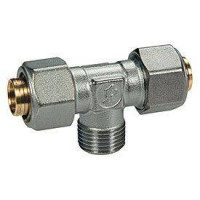 Тройник Giacomini R568MX 20x2 - 3/4 - 20x2 мм наружная резьба латунь R568MX061