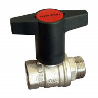 Кран шаровой Oventrop Optibal DN25 PN20 НР/ВР с черной рукояткой 1077308