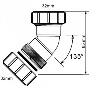 Отвод компрессионный McAlpine 135° 32х32 мм 32B-WH Отвод компрессионный McAlpine 135° 32х32 мм 32B-WH