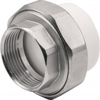 Муфта комбинированная разъемная THERMOLIGHT PP-R ВР 40х1 1/4 белая НС-1620525